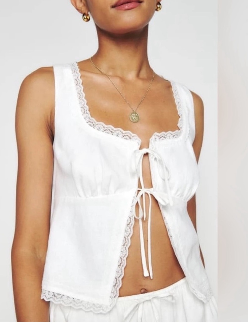 Reformation 100% linen Rosalie top